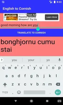 English to Cornish Translator android App screenshot 0