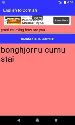 English to Cornish Translator android App screenshot 1