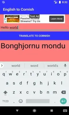 English to Cornish Translator android App screenshot 2